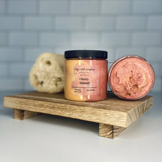 Cherry Almond Foaming Sugar Scrub: 8oz