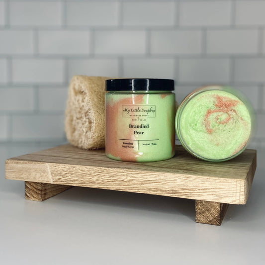 Brandied Pear Foaming Sugar Scrub: 8oz