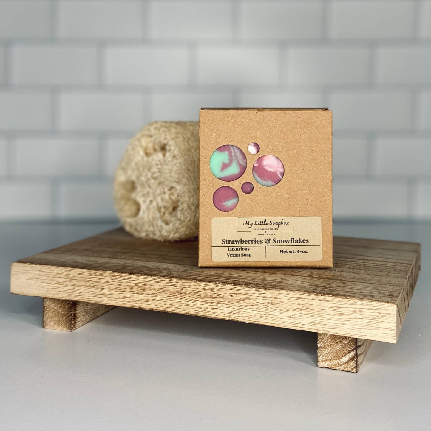 Strawberries and Snowflakes Vegan Handmade Soap