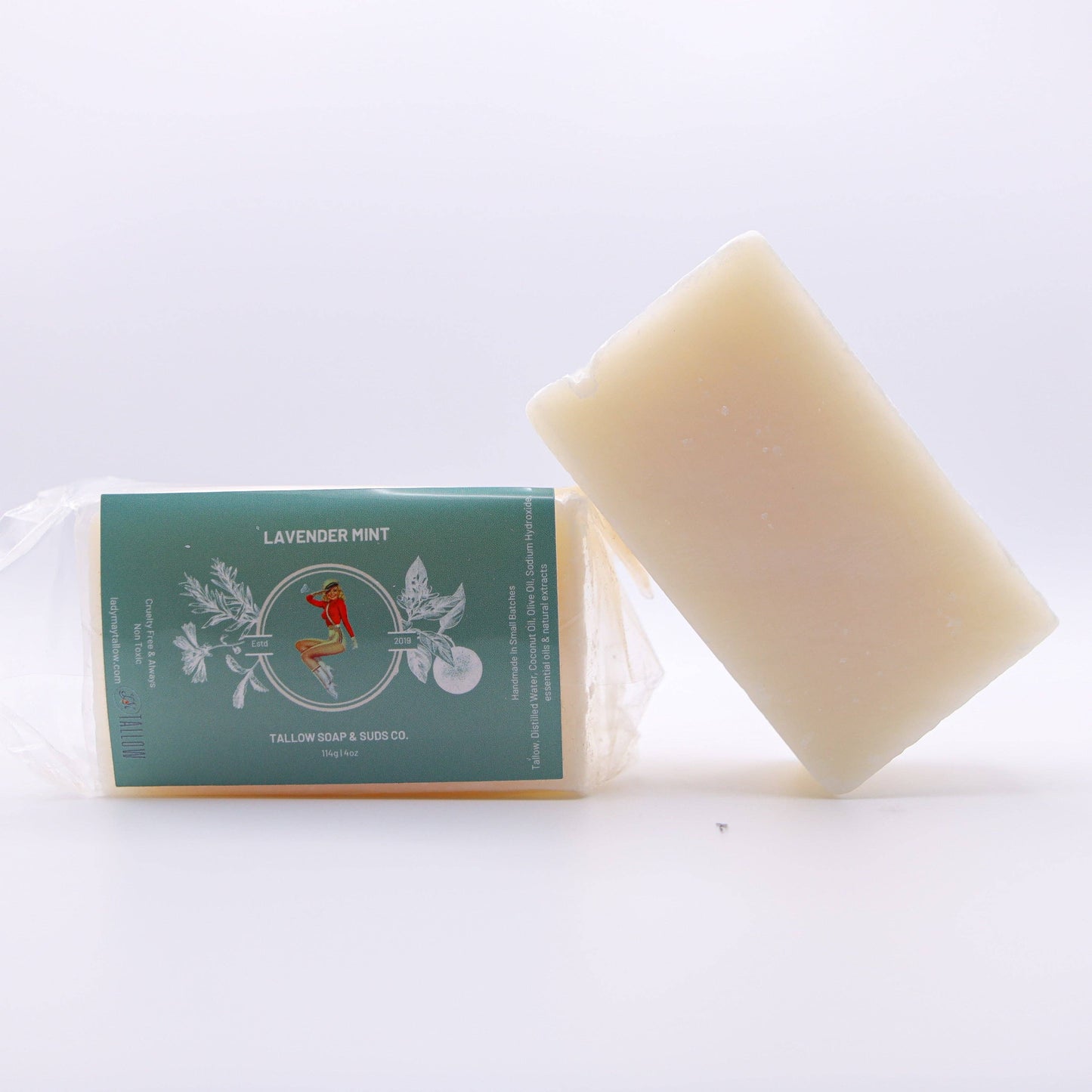 Lavender Mint Tallow Soap, All Natural Face, Body, Hair