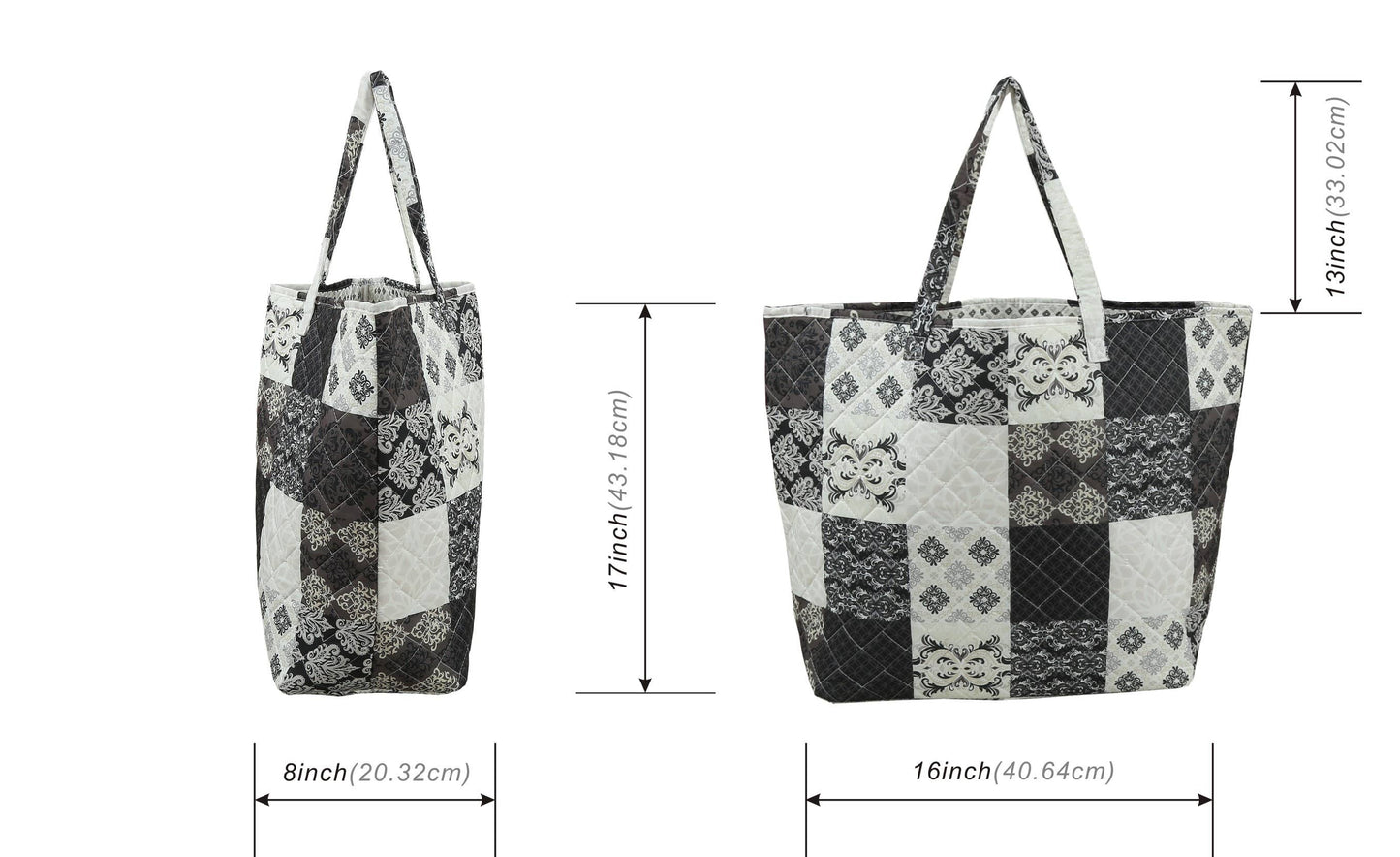 Designer Quilted Tote Bag-"Arabesque"