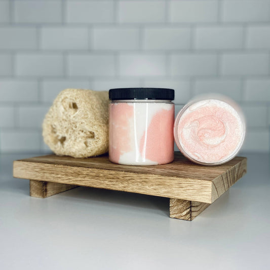 Georgia Peach Foaming Sugar Scrub: 8oz