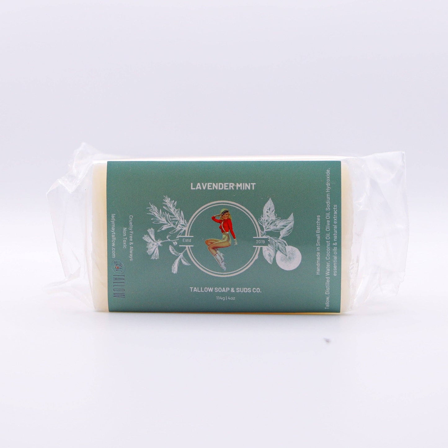 Lavender Mint Tallow Soap, All Natural Face, Body, Hair