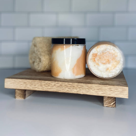 Jasmine and Amber Foaming Sugar Scrub: 8 oz