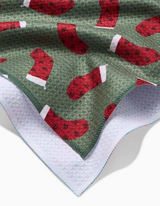 Heart Stockings Tea Towel