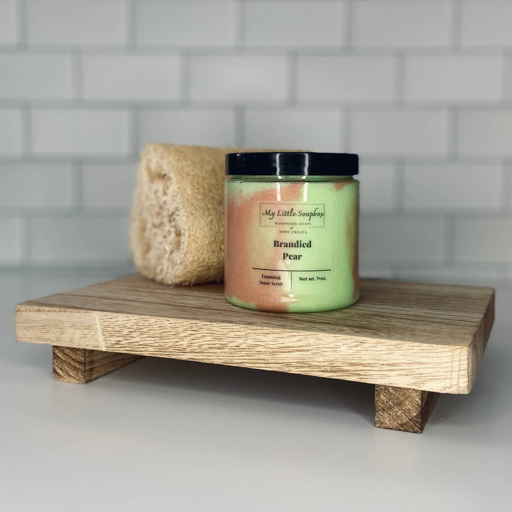 Brandied Pear Foaming Sugar Scrub: 8oz