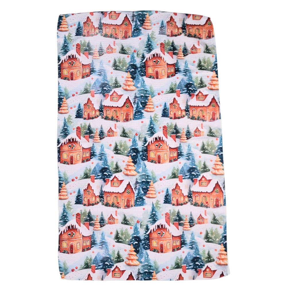 Gingerbread Village Christmas Tea Towel