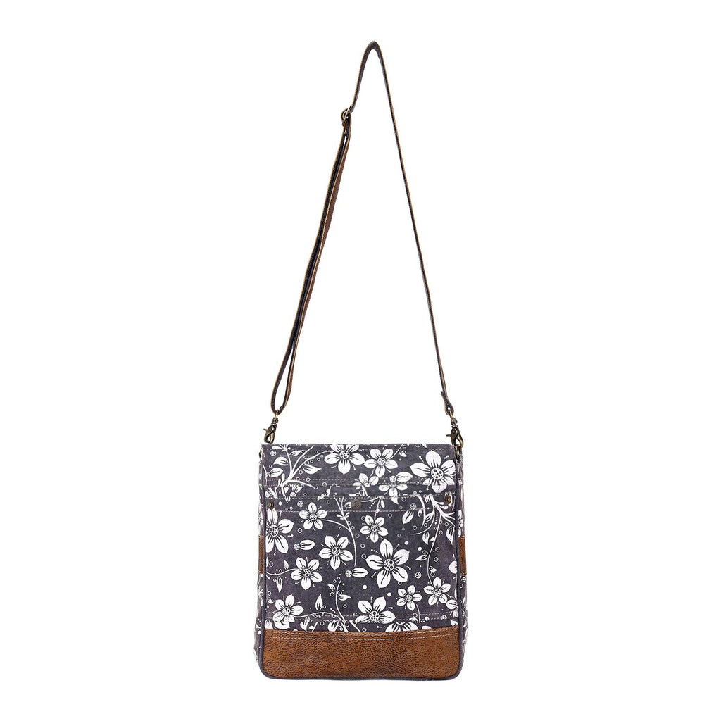 Blossom Print Shoulder Bag in Grey