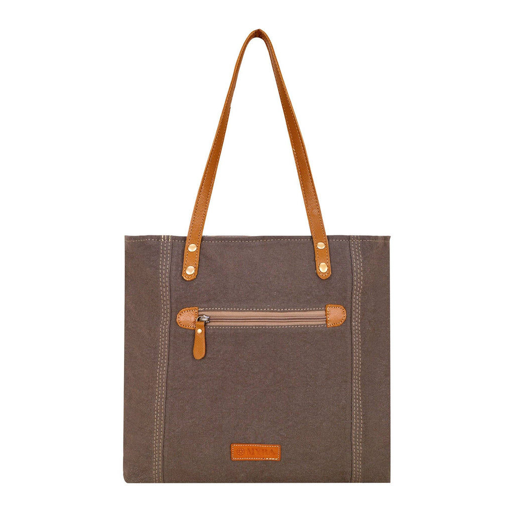 Abstract Key Tote Bag - Charcoal with Lace Print
