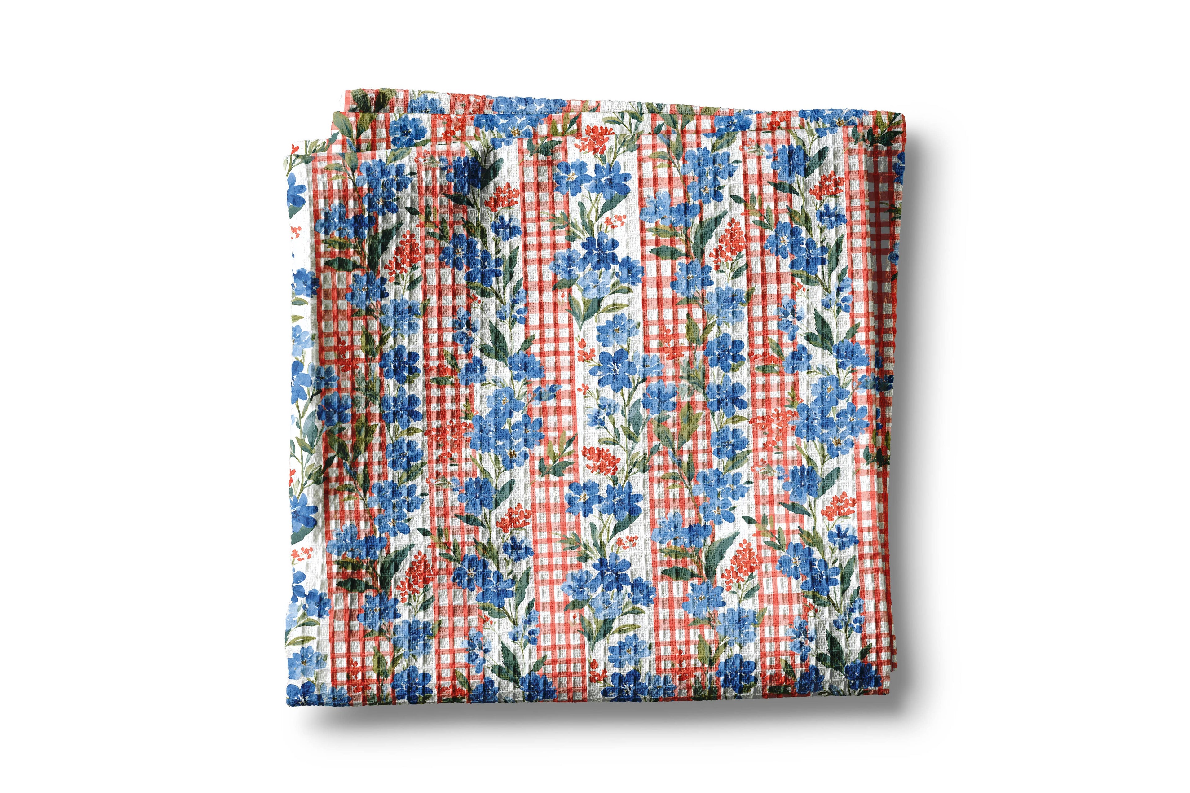 4th of July Kitchen Towel - Striped Floral