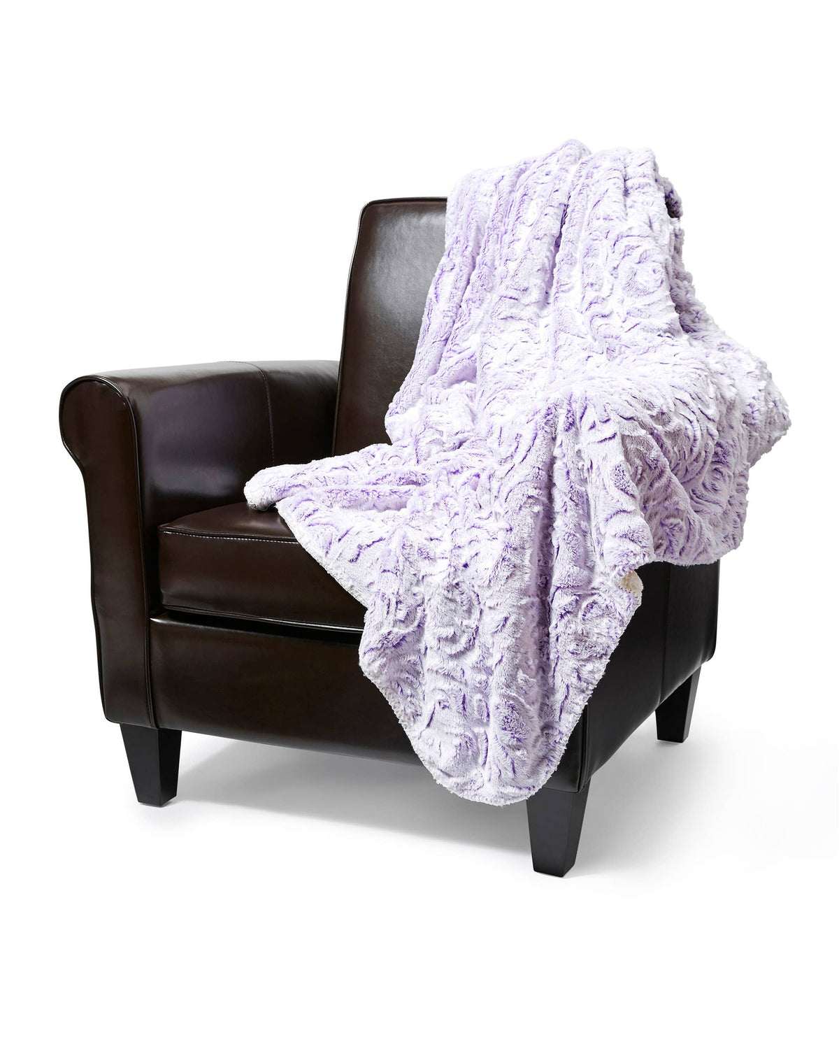 Lavender Rose Faux Fur Plush Throw Blanket - 50"x70"