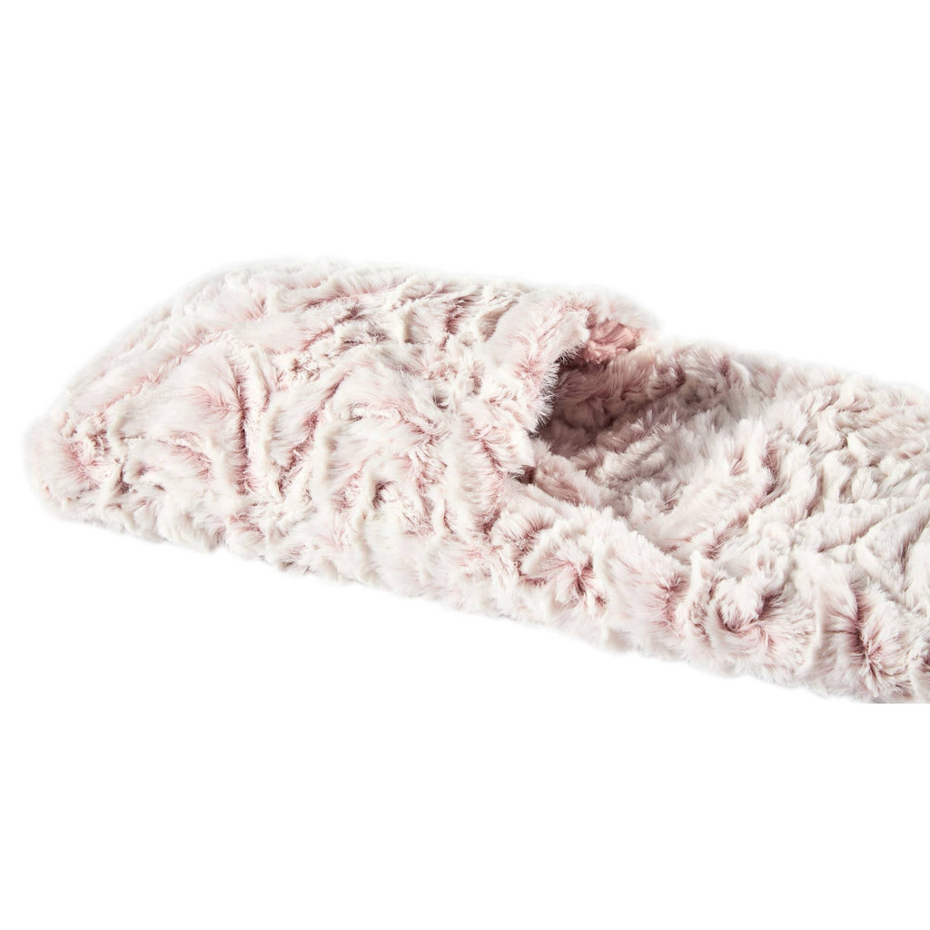 Dusty Rose Faux Fur Four-Pocket Plush Winter Scarf
