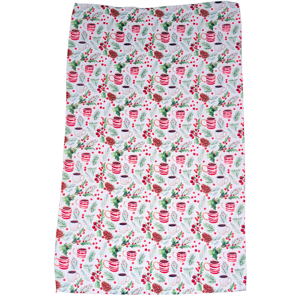 Coffee and Mistletoe Christmas Tea Towel