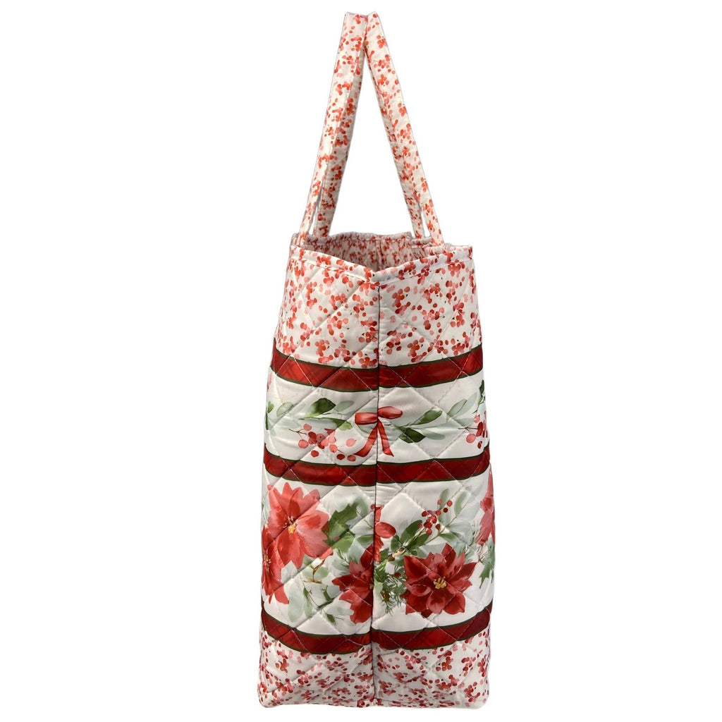 Cardinal Christmas Winter Quilted Tote Bag
