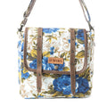 Mesa Morning Glories Messenger Bag-Blue & Off White