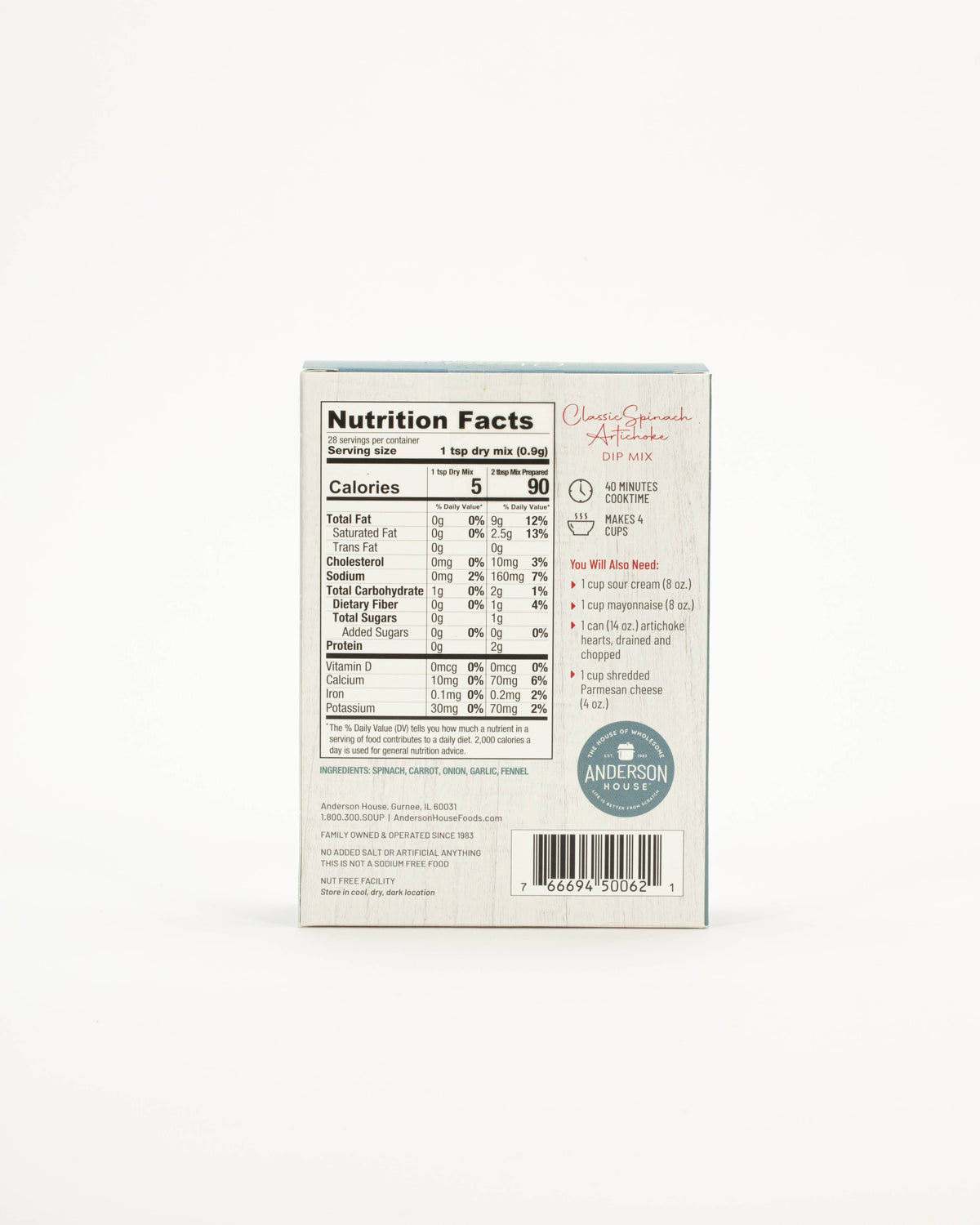 Spinach Artichoke Dip Mix