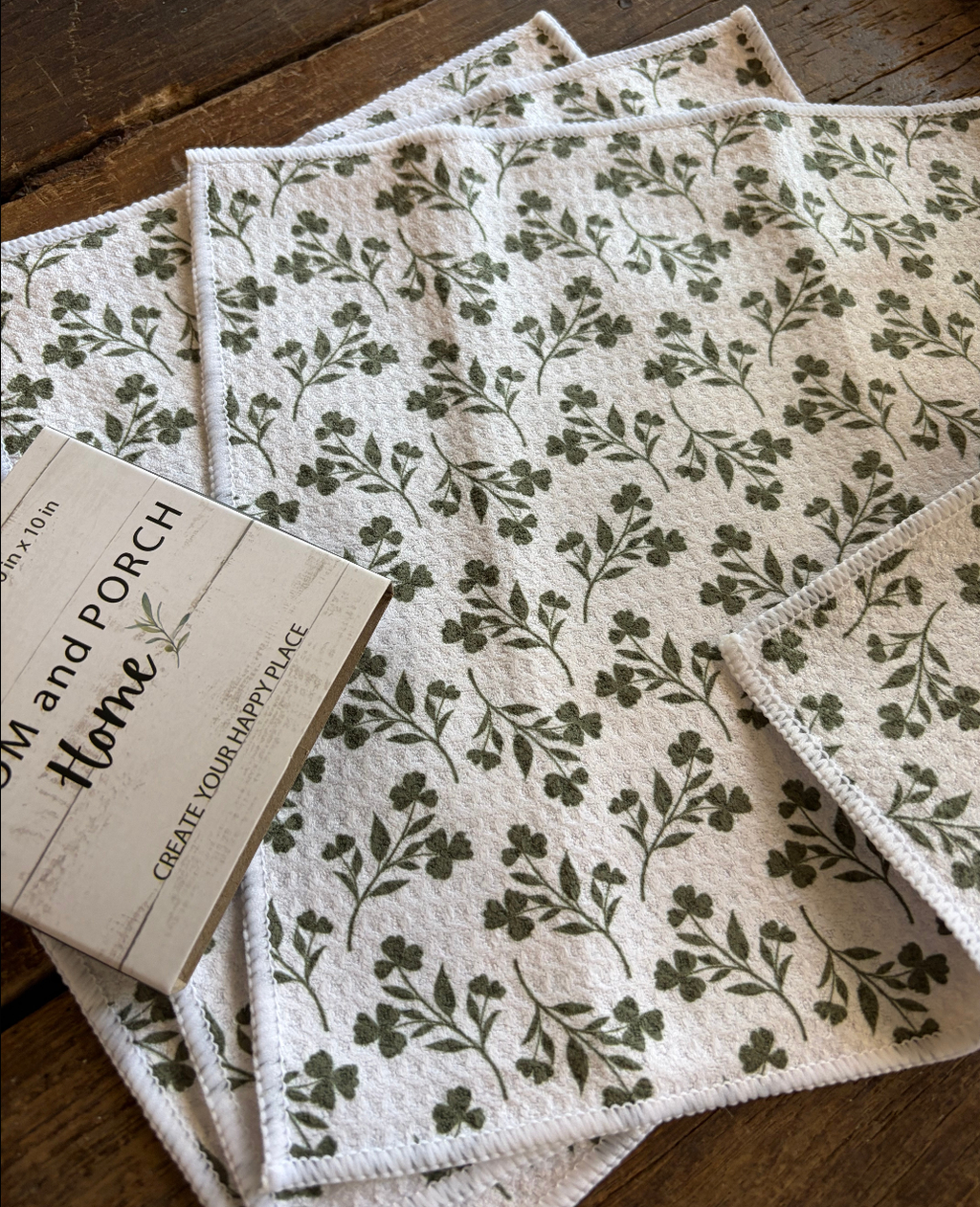 Meadow White Double-Sided Dishcloth Set