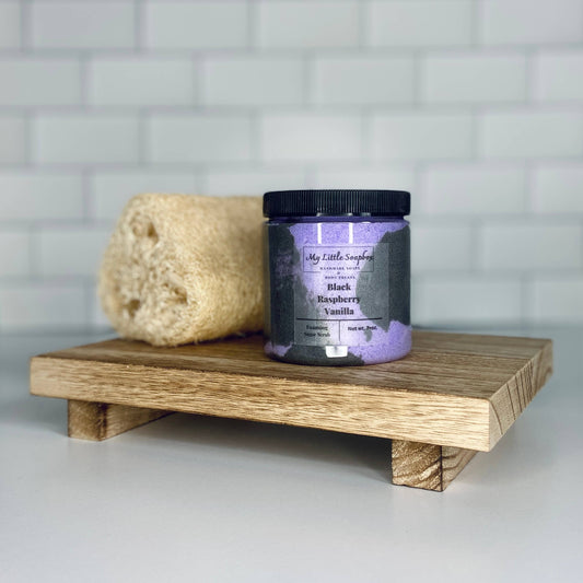 Black Raspberry Vanilla Foaming Sugar Scrub: 8 oz