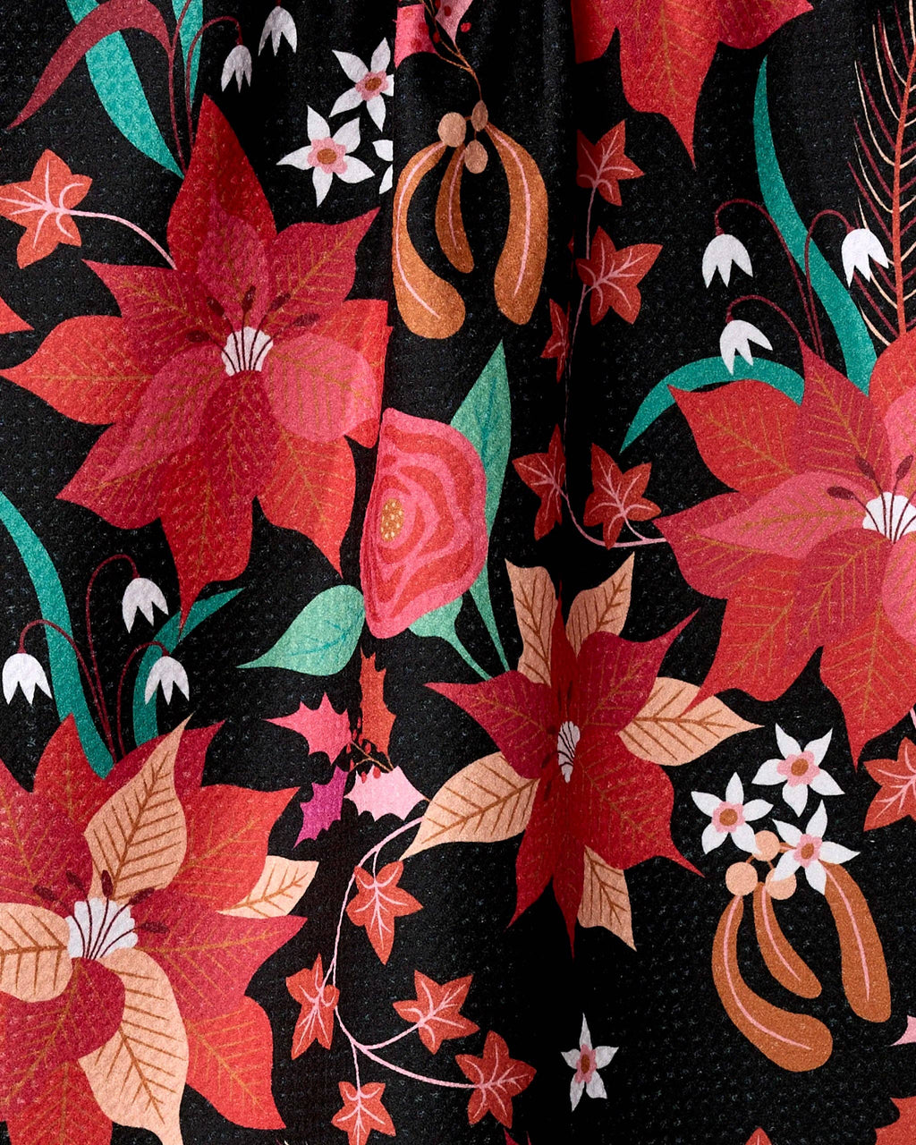 Poinsettia Tea Towel