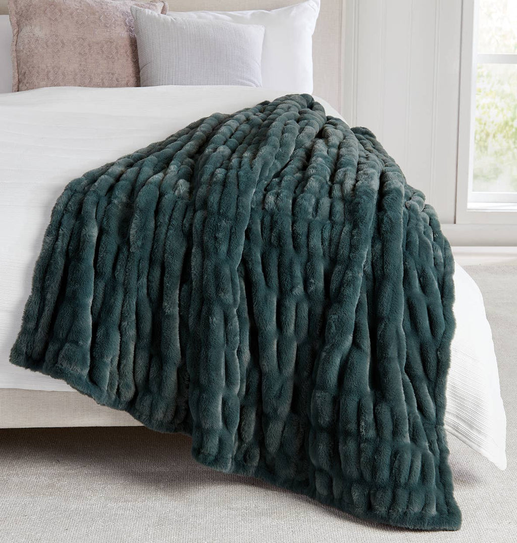 Luxury Heavyweight Ruched Throw Blankets 50" x 60"