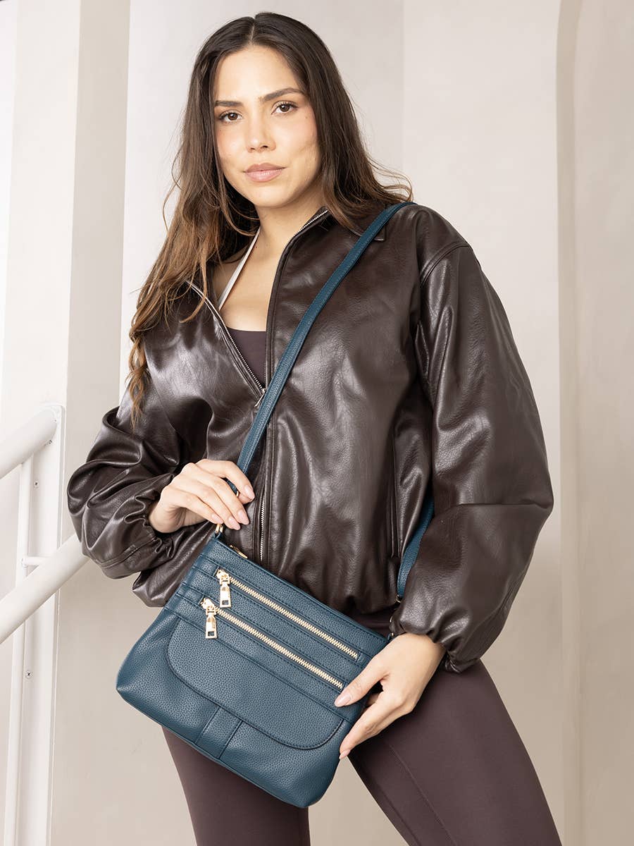 Octavia Crossbody w/ Multi-Zip Compartments