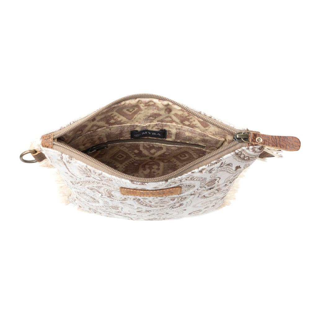 Loom Tapestry Upcycled Canvas Crossbody Bag in Sage