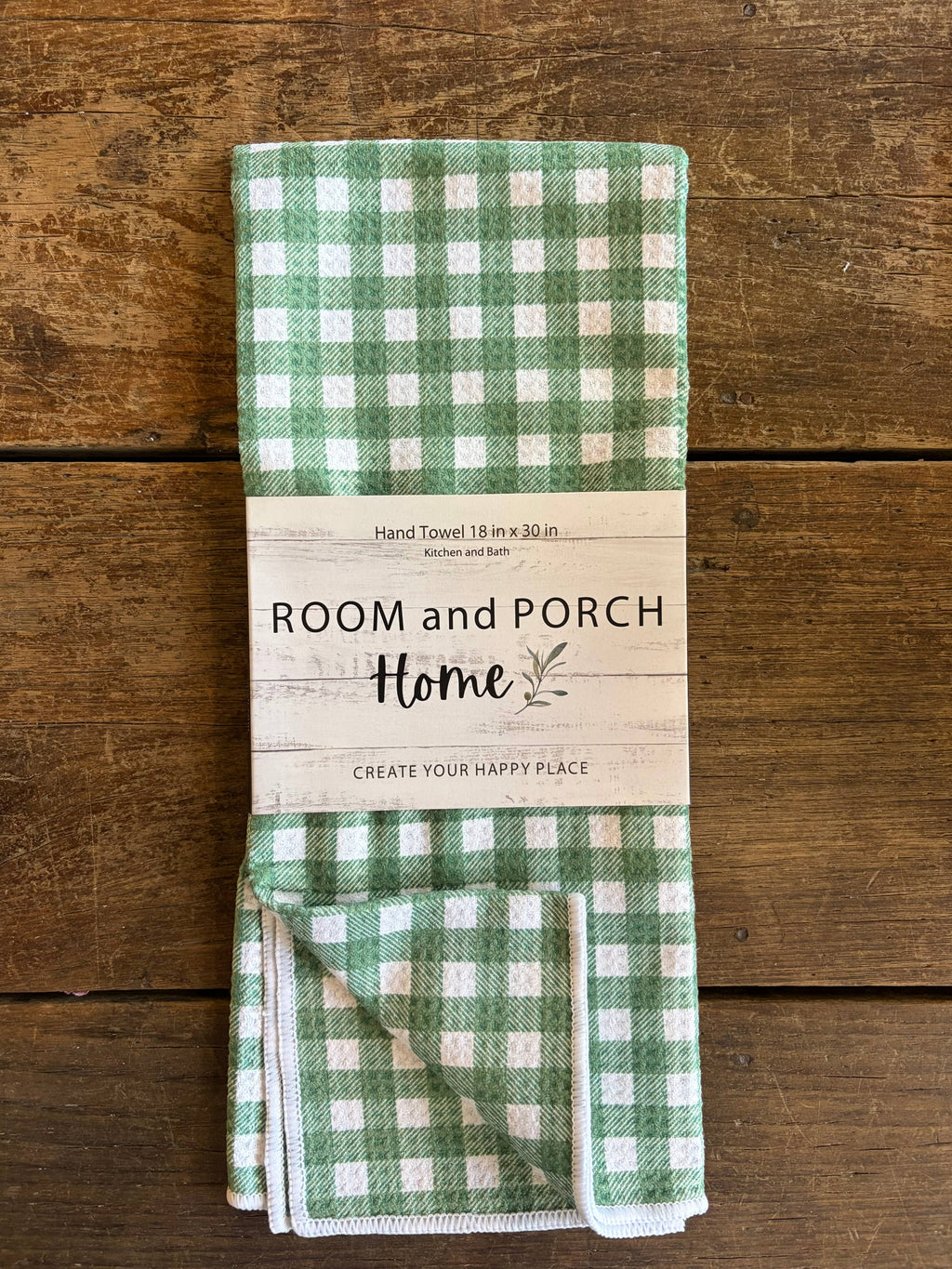 Green Grass Gingham Double-Sided Tea Towel - Recycled Microfiber