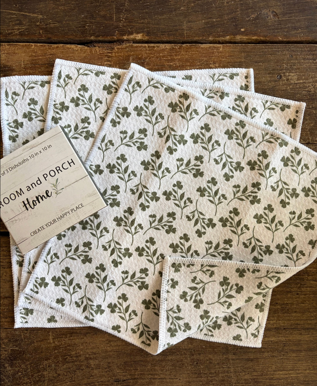 Meadow White Double-Sided Dishcloth Set