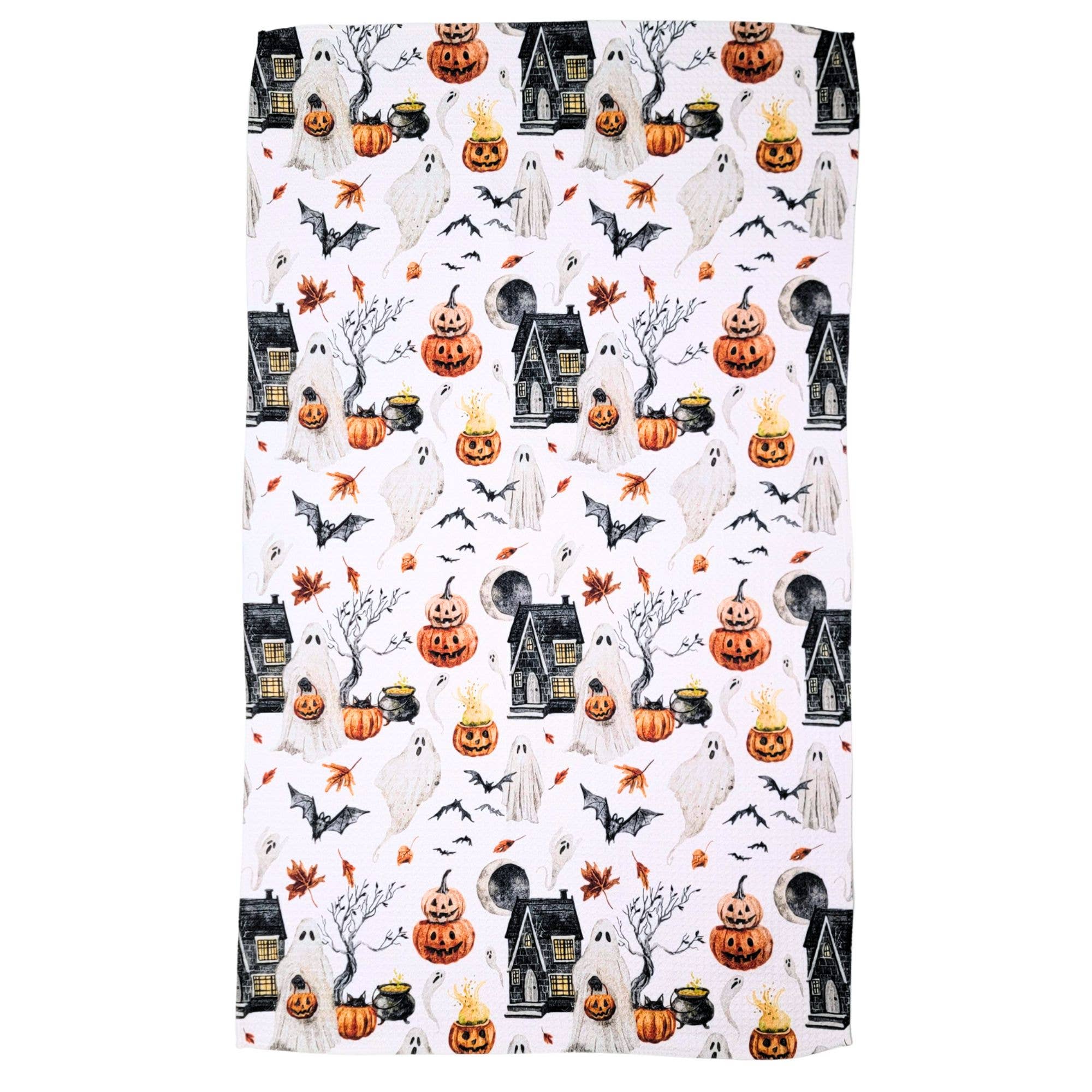 Haunted House Trick or Treat Tea Towel