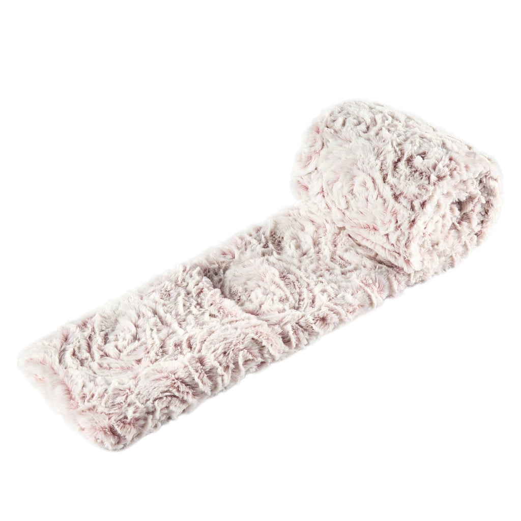 Dusty Rose Faux Fur Four-Pocket Plush Winter Scarf