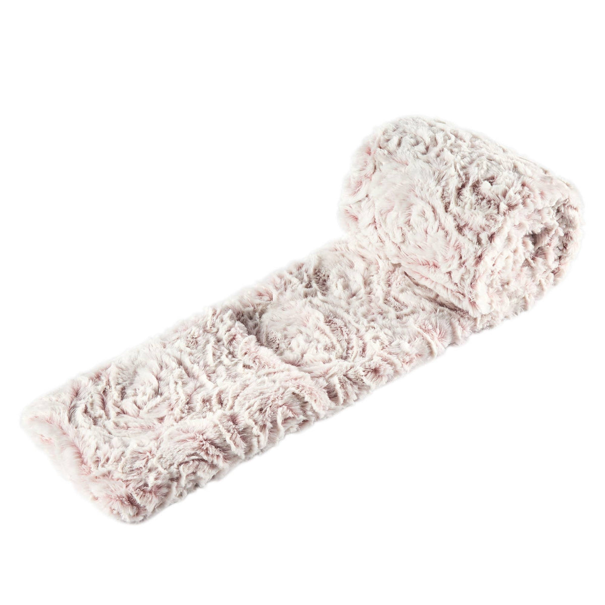 Dusty Rose Faux Fur Four-Pocket Plush Winter Scarf
