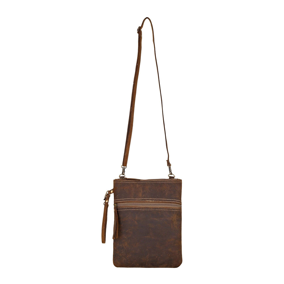 Bursage Crossbody Bag - Brown with Leather Tassel