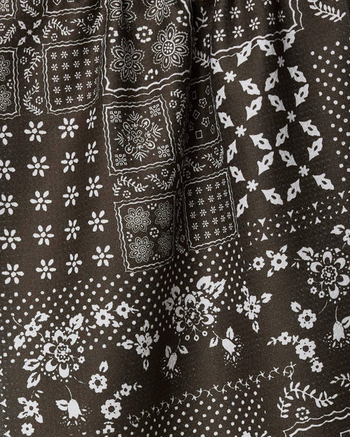 Blossoming Bandanna Brown Tea Towel