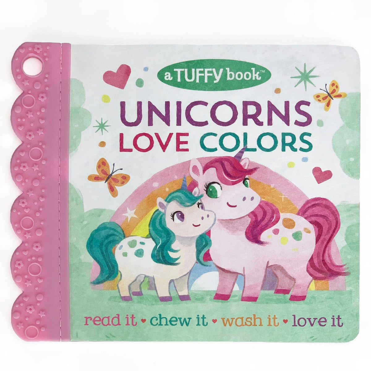 Unicorns Love Colors Tuffy Teether Book