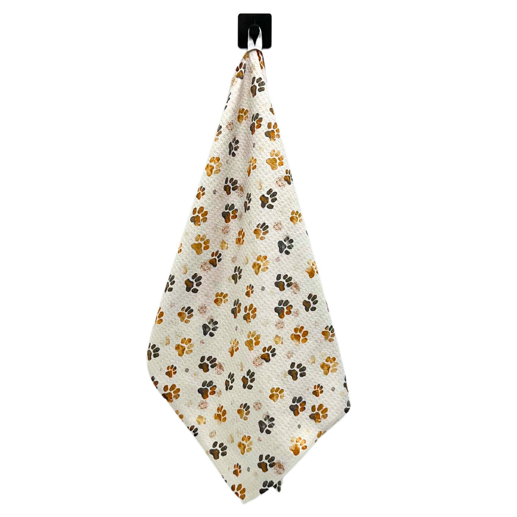 Dirty Dog Paw Prints Tea Towel