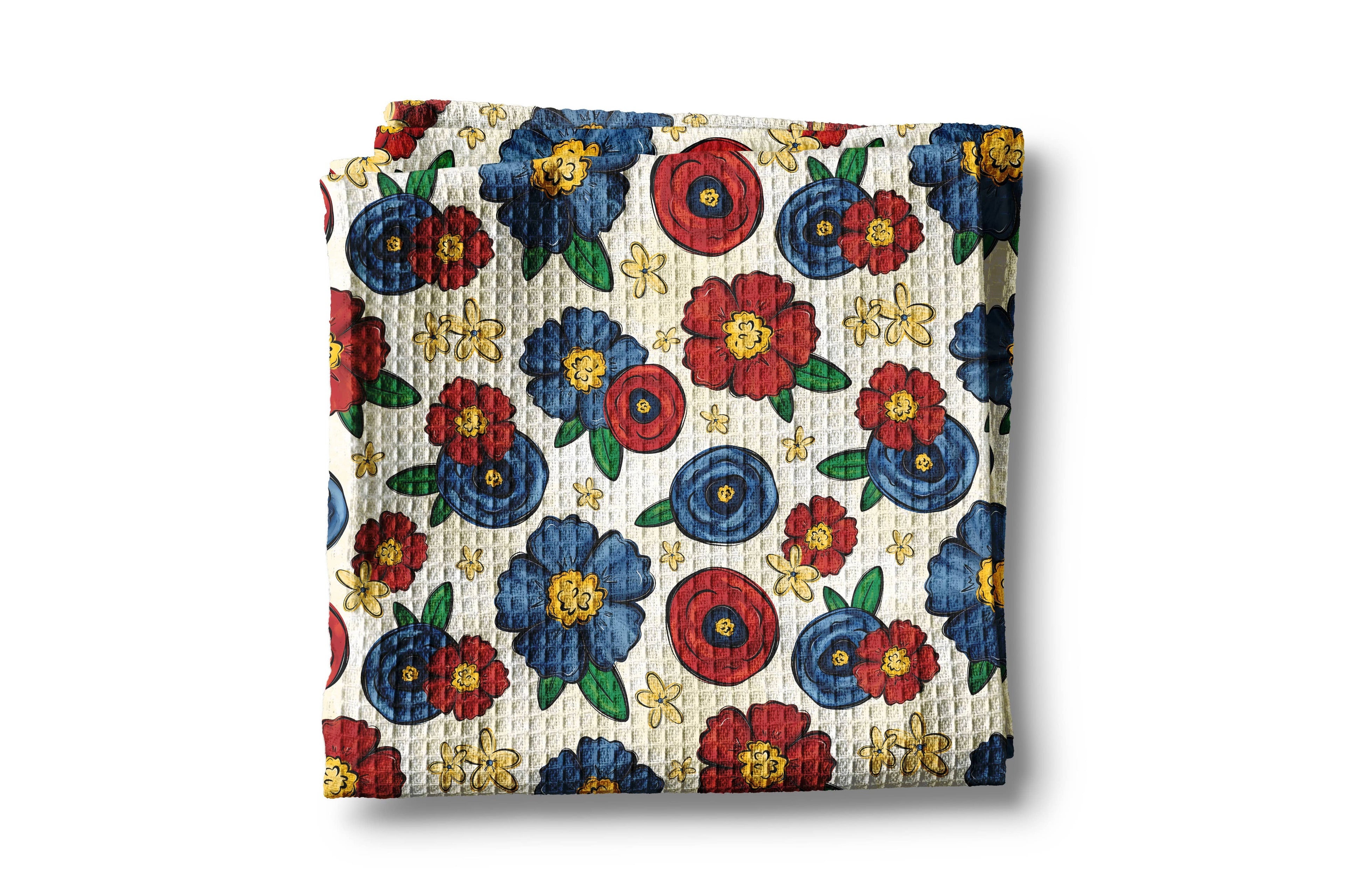 4th of July Kitchen Towel - Patriotic Floral