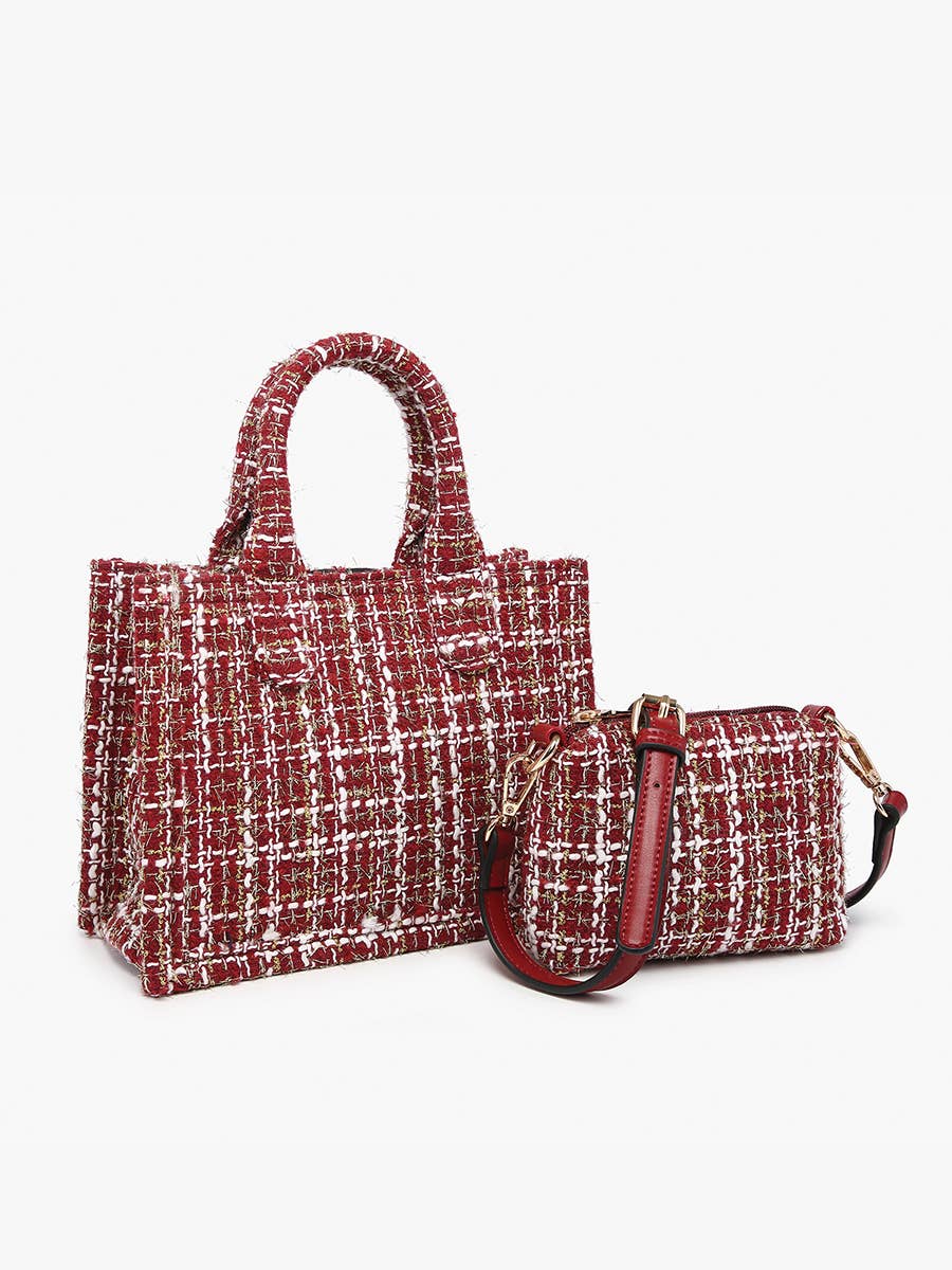 Julia Tweed Small Tote/ Crossbody Bag