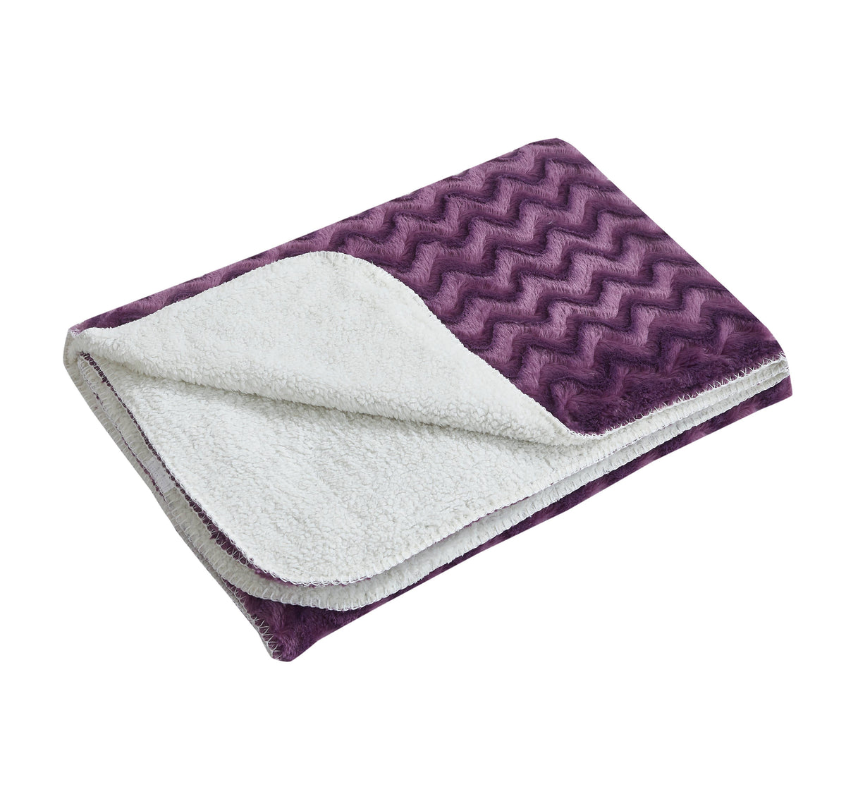 Amethyst Wave Faux Fur Plush Throw Blanket - 50"x70"