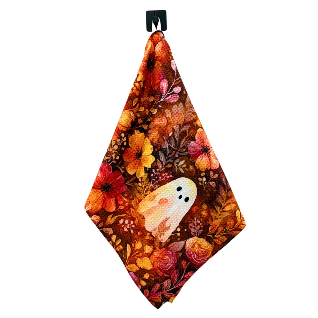 Halloween Flower Garden Waffle Kitchen Towel