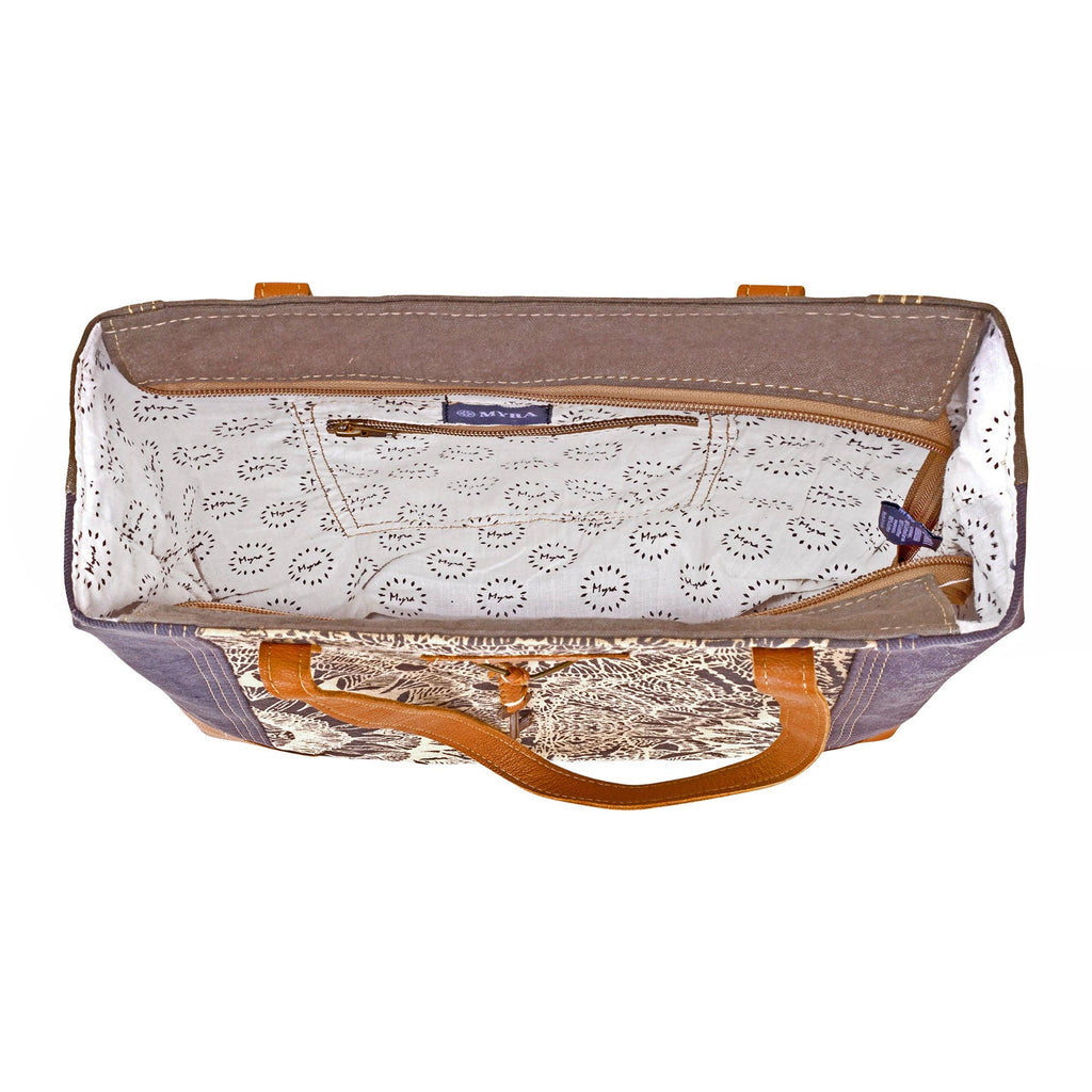 Abstract Key Tote Bag - Charcoal with Lace Print