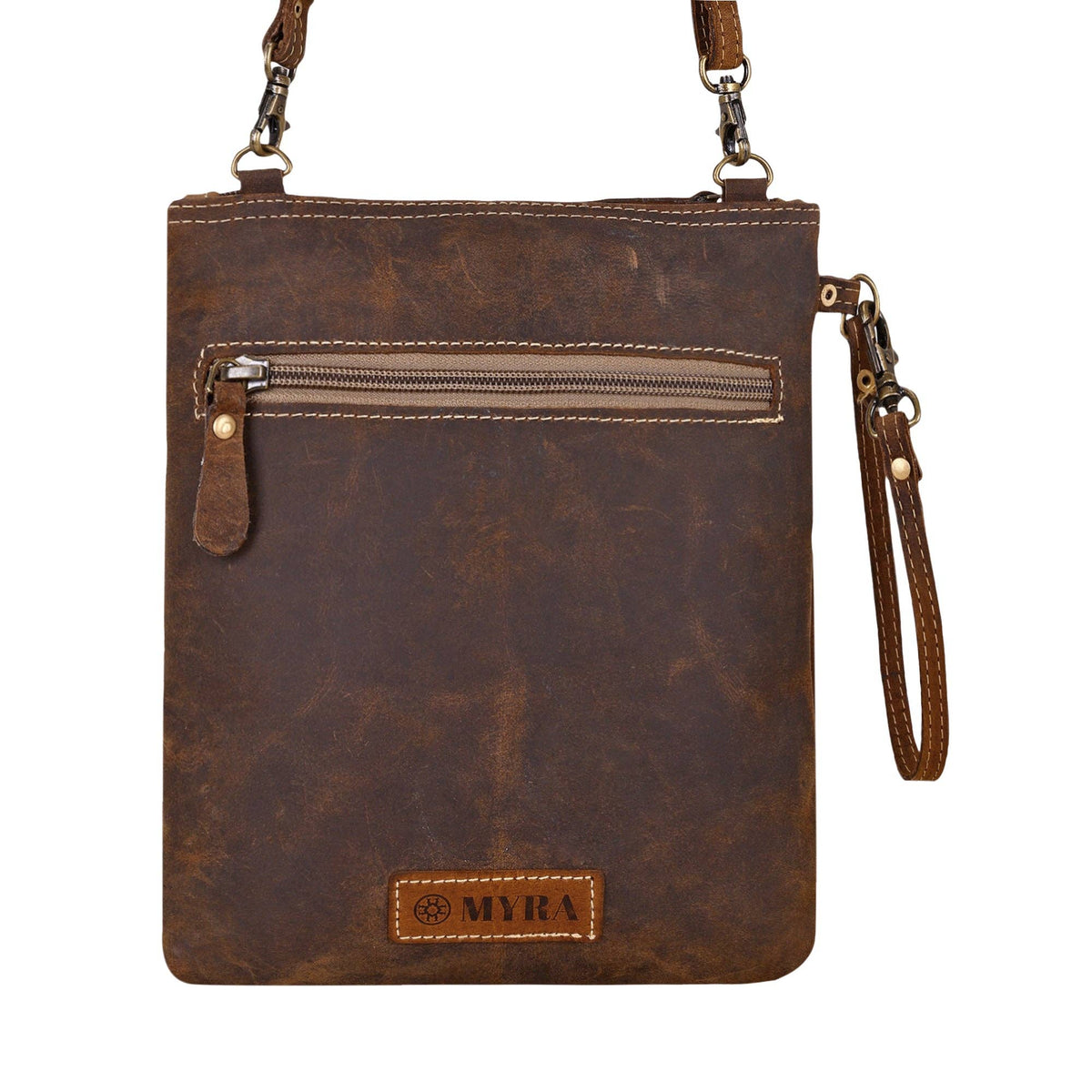 Bursage Crossbody Bag - Brown with Leather Tassel