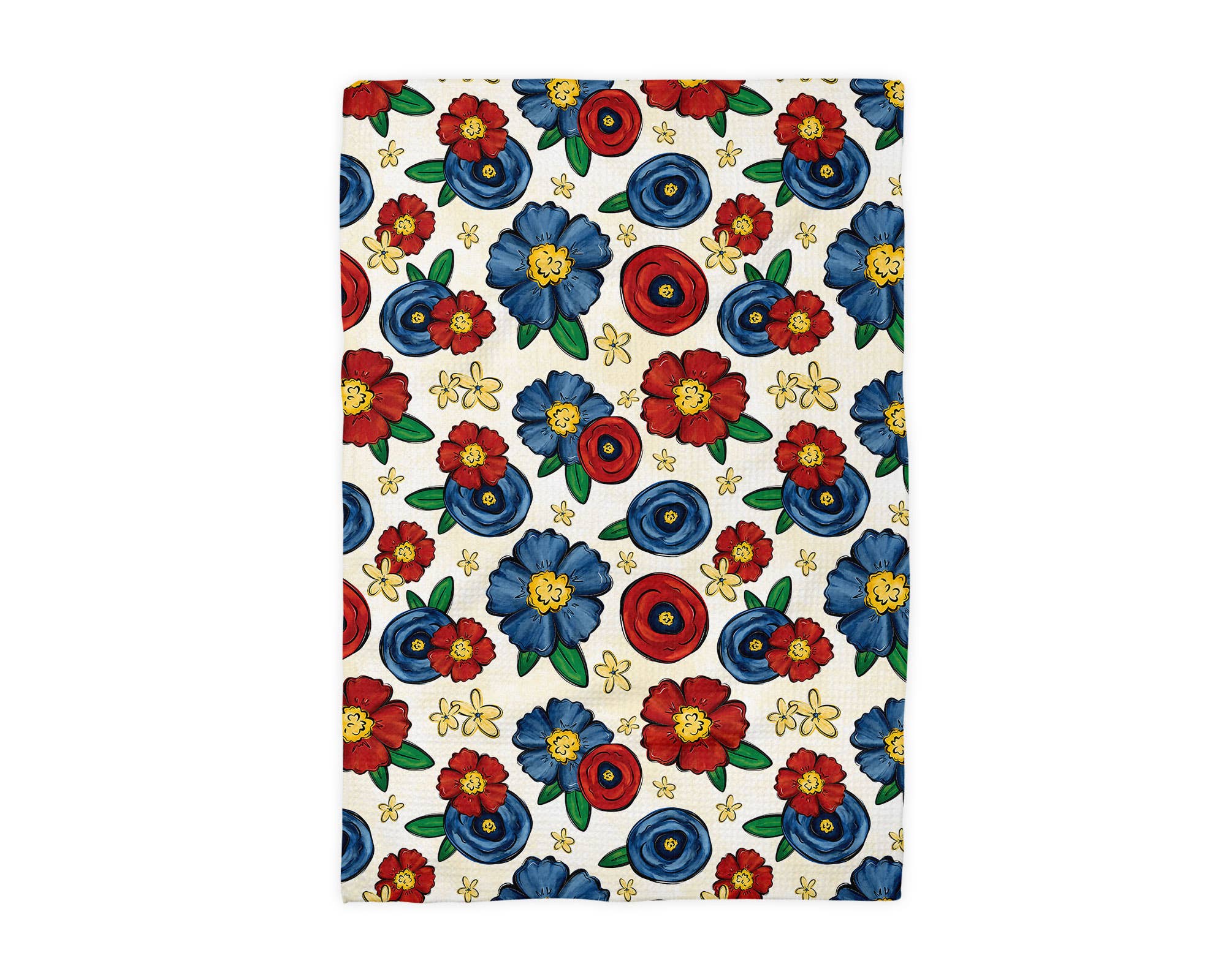 4th of July Kitchen Towel - Patriotic Floral