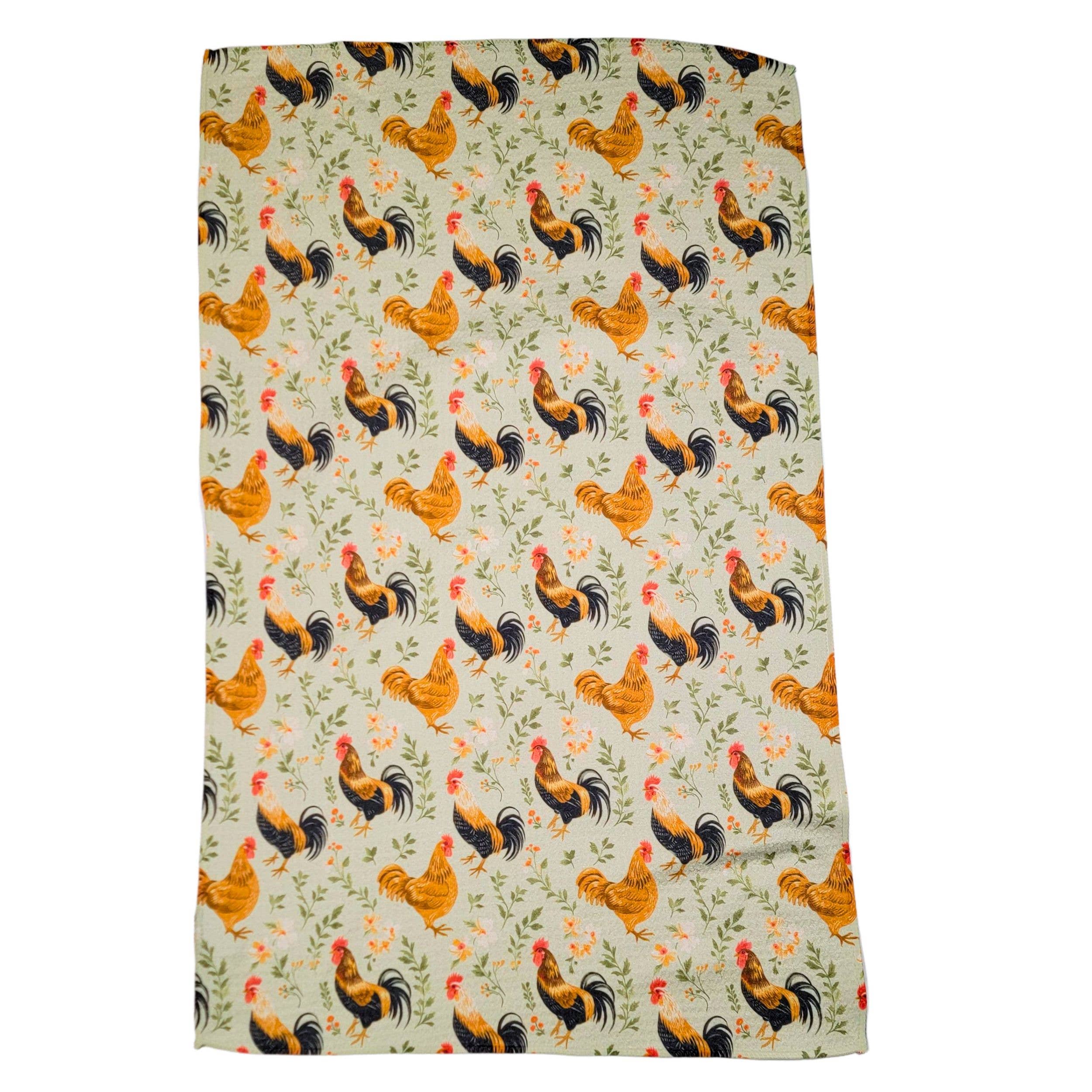 Rooster in the Hen House Tea Towel