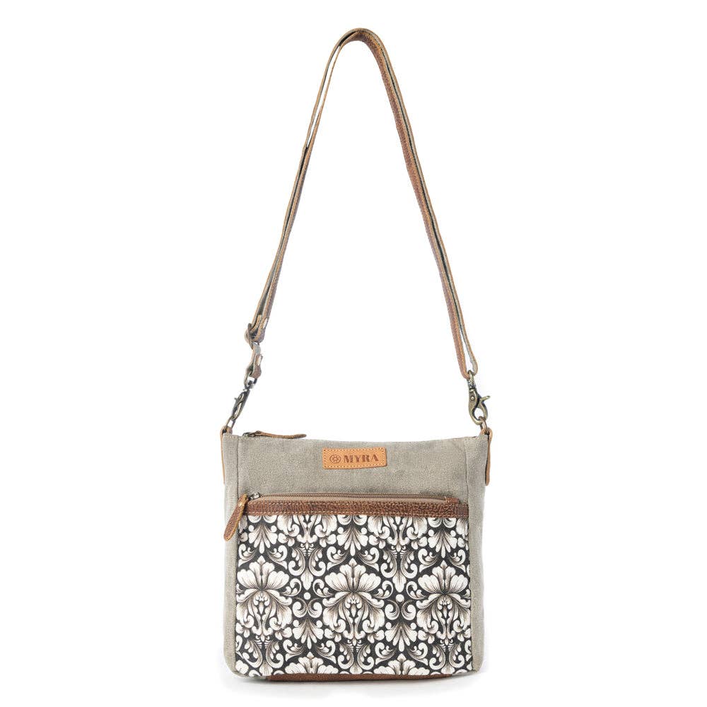 Damask Trail Vintage Crossbody Bag - Sage