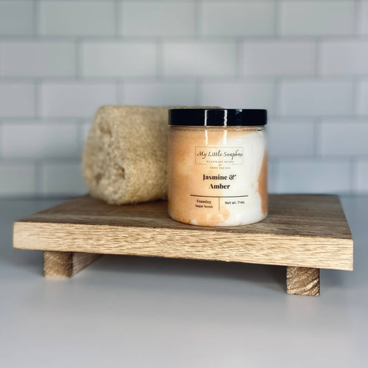 Jasmine and Amber Foaming Sugar Scrub: 8 oz