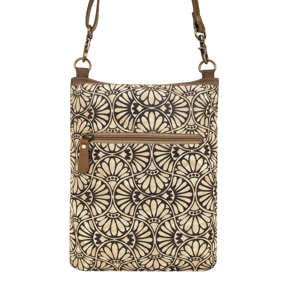 Caprock Small Crossbody Bag - Buckstitch Trim in Cream
