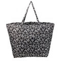 Black & White Ribbon Bow Quilted Over-the-Shoulder Tote Bag