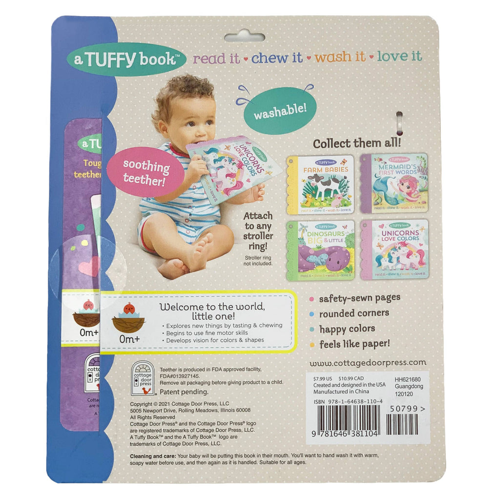 Unicorns Love Colors Tuffy Teether Book