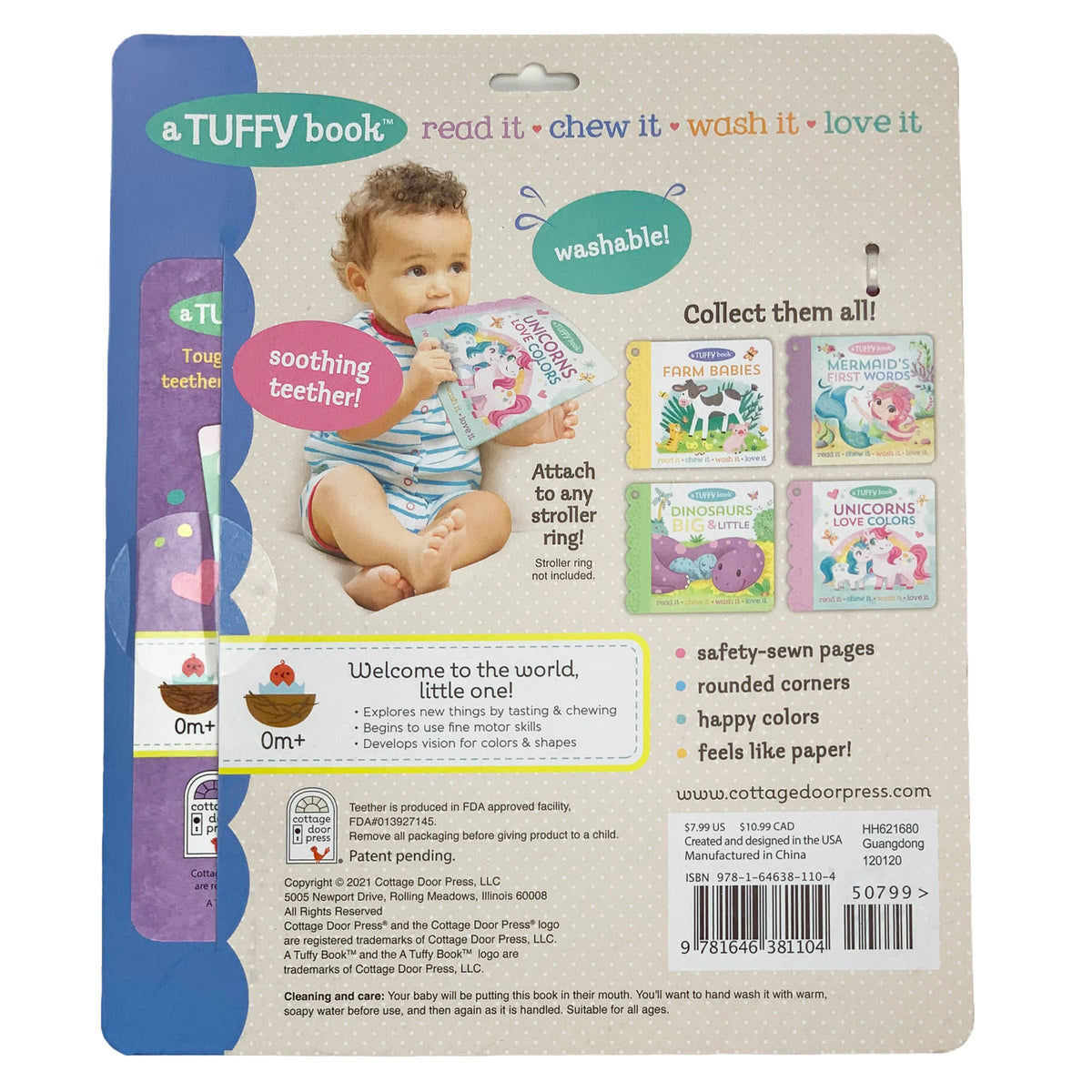 Unicorns Love Colors Tuffy Teether Book
