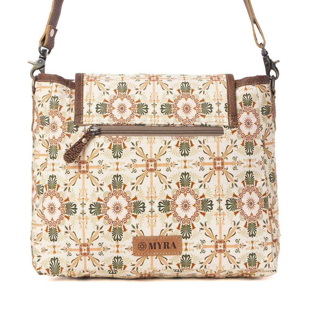 Oakline Cotton & Leather Shoulder Bag in Oat Brown